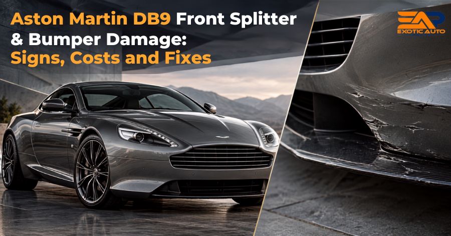 Aston Martin DB9 Front Splitter And Bumper Damage – Symptoms, Costs And Repairs