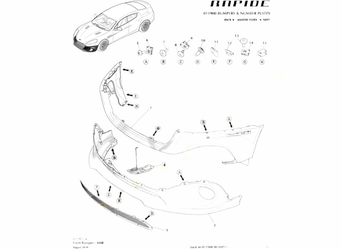 ASTON MARTIN ASSEMBLY FRONT BUMPER R (KD43-17D957-AB )