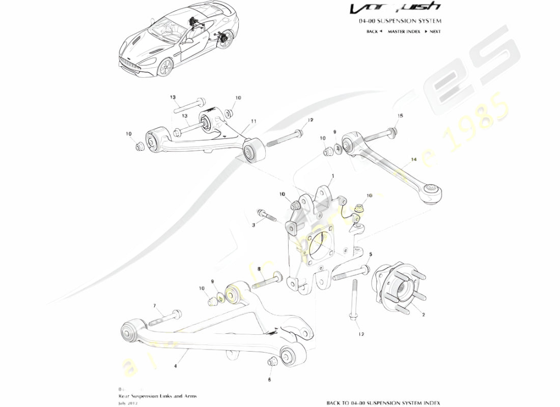 ASTON MARTIN ARM & BUSH ASSY, REAR SUSPENSION, UPPER (DD33-5K743-AA)