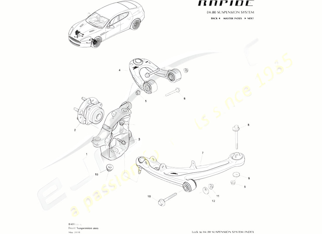 ASTON MARTIN ARM & BSHG ASSEMBLY, FRONT SUSPENSION LOWER, LH (AD43-3A053-AA)