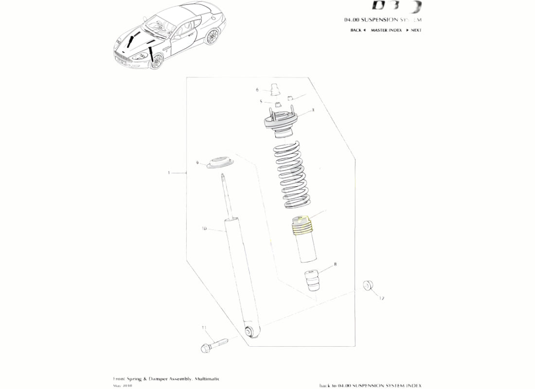 ASTON MARTIN ASSY FRONT DAMPER COMPLETE CONVERTIBLE (4G43-18B036-BF)