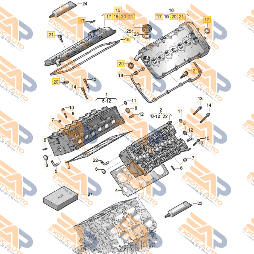 BENTLEY CYLINDER HEAD COVER WITH, GASKET (07C103470AK) Bentley