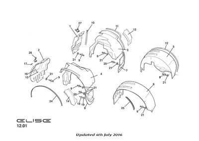 Lotus Panel-headlamp access lh (D122B0191F)