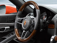 Multi-function Sports steering wheel in Mahogany. Porsche 991.2 / 718 Boxster / 718 Cayman Porsche