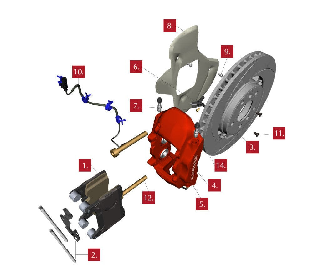 ASTON MARTIN CALIPER ASSEMBLY REAR LEFT HAND DARK ANODISED (HY53-2C465-JC )