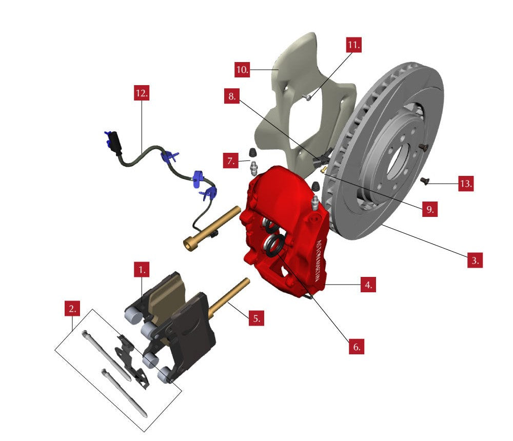 ASTON MARTIN CALIPER ASSEMBLY REAR RIGHT HAND AMR LIME (HY53-2C464-NC )
