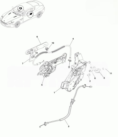 ASTON MARTIN LATCH ASSY, FRONT DOOR, LH (ED33-21813-AB)