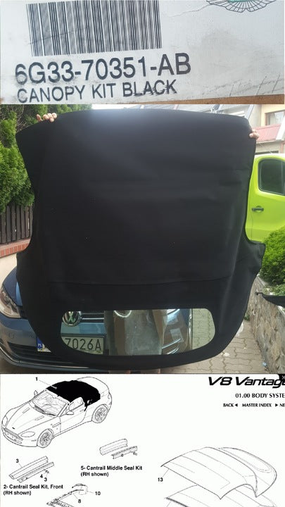 ASTON MARTIN CANOPY COVER KIT BLACK (6G33-70351-AB )