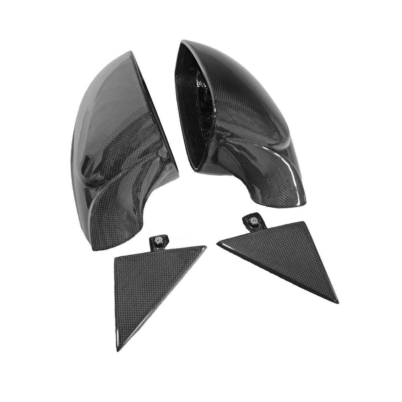 Carbon Fiber Mirror Housings With Triangle Trim - Ferrari 488 Pista Fabspeed Carbon