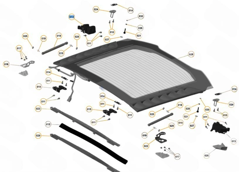 McLaren Engine Lid Gas Strut Only For Spider Convertible