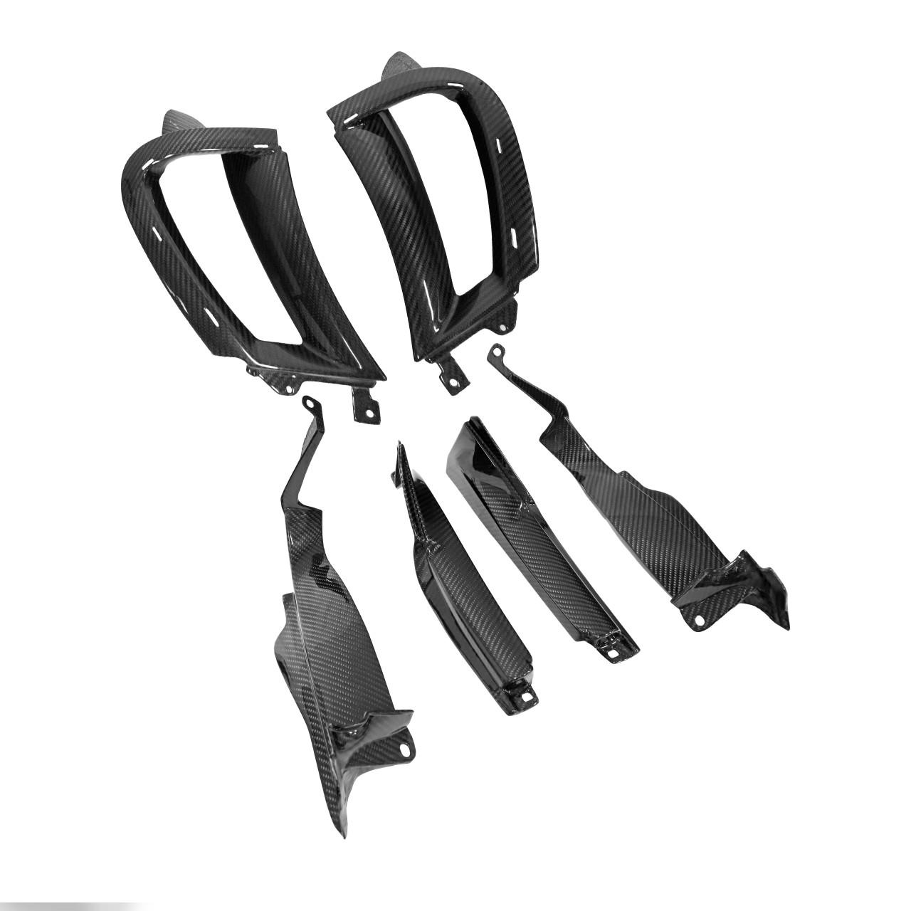 Carbon Fiber Right and left Front Fender Air Inlet Scoops With Brackets - McLaren 720S Fabspeed Carbon