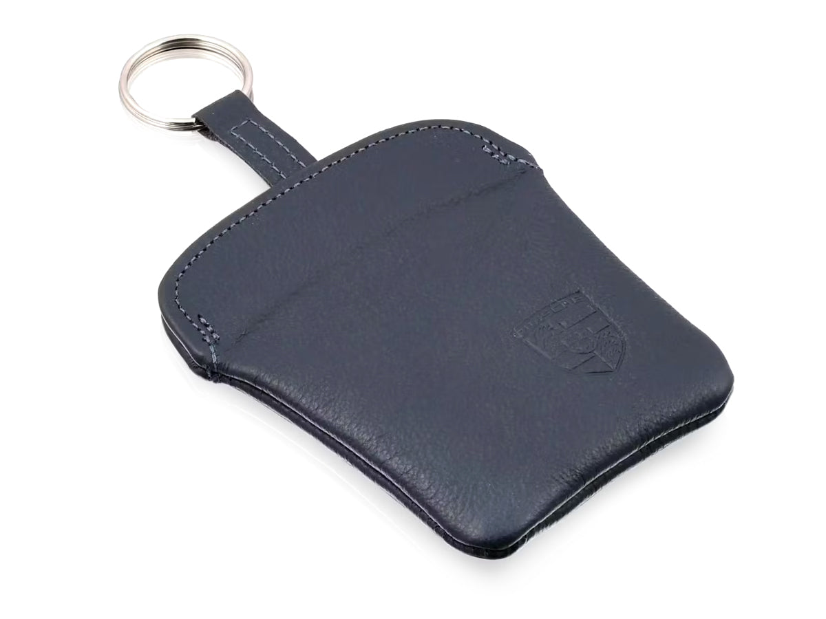 Porsche Leather key pouch, Marine Blue Porsche