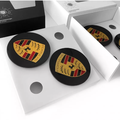 Wheel Caps with Coloured Crest for Porsche 718 Boxster / Cayman (Set of 4) Porsche