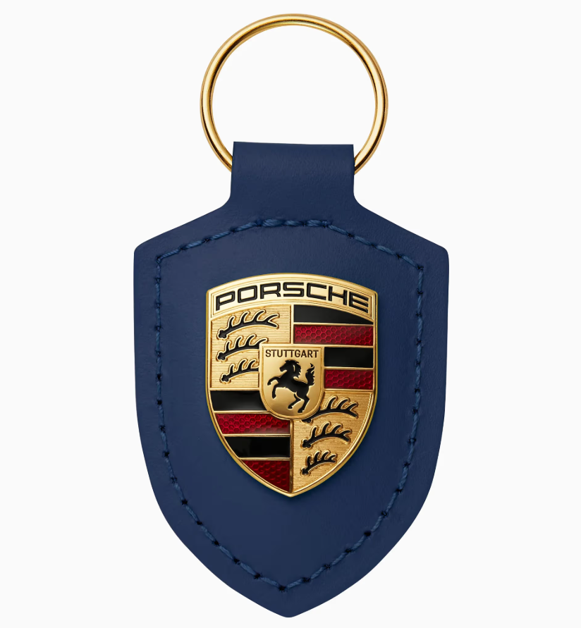 Porsche Crested Leather Keyring, BLUE - WAP0500950E