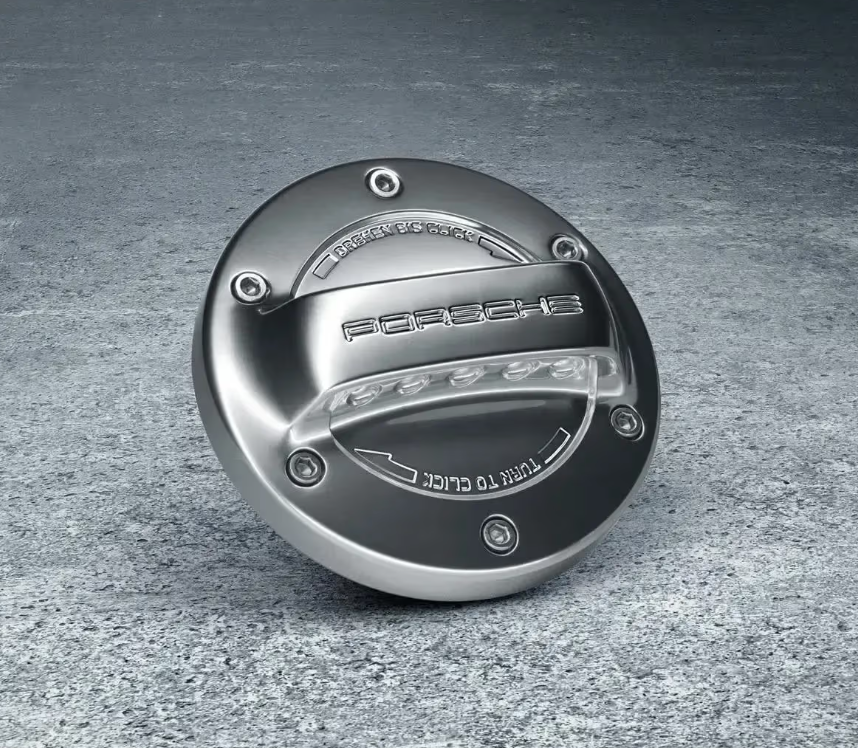 Fuel tank cap. Aluminium Look. Porsche 981 Boxster / 981 Cayman / 991 / Cayenne / Panamera / Macan / 718 Boxster / 718 Cayman - 00004400191