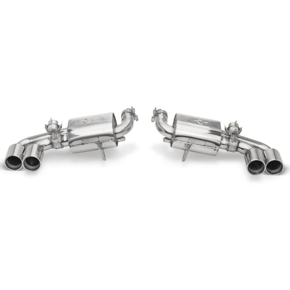 Tubi F430 DOUBLE MUFFLERS EXHAUST KIT w VALVE Tubi Style