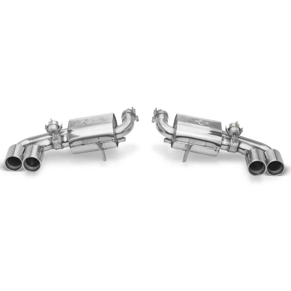Tubi F430 DOUBLE MUFFLERS EXHAUST KIT w VALVE Tubi Style