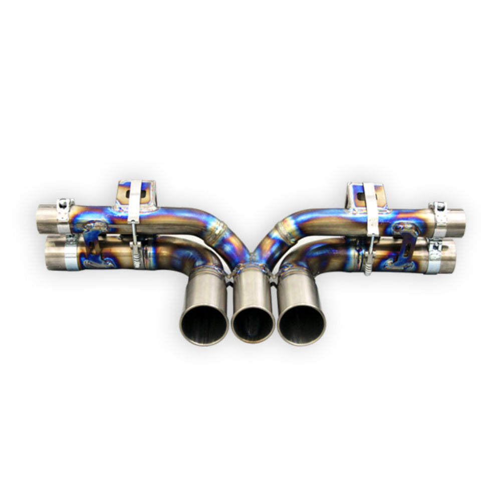 Tubi PORSCHE 991 GT3 CENTRAL STRAIGHT PIPES TITANIUM EXHAUST w 3 END TIPS Tubi Style