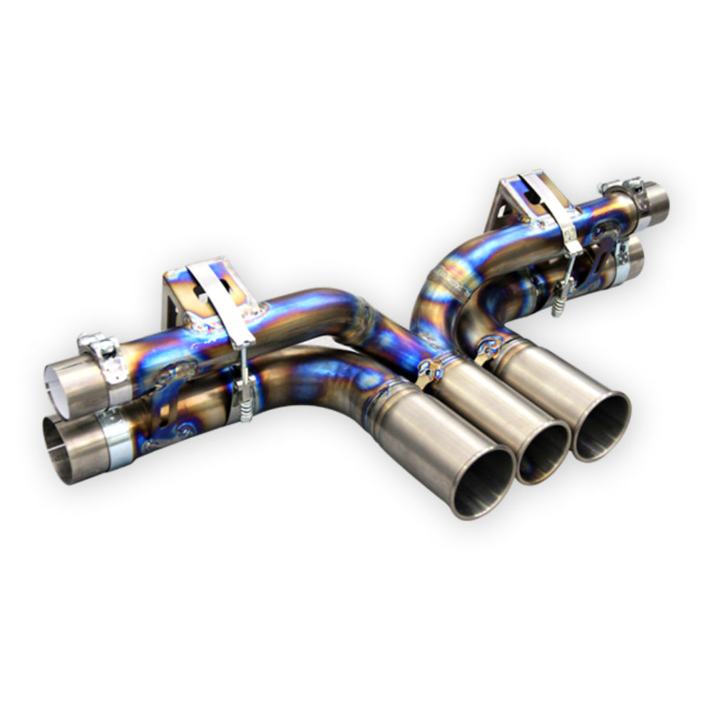 Tubi PORSCHE 991 GT3 CENTRAL STRAIGHT PIPES TITANIUM EXHAUST w 3 END TIPS Tubi Style