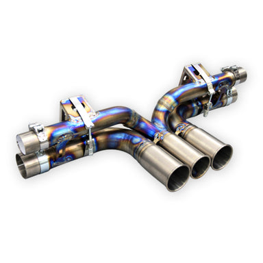 Tubi PORSCHE 991 GT3 CENTRAL STRAIGHT PIPES TITANIUM EXHAUST w 3 END TIPS Tubi Style