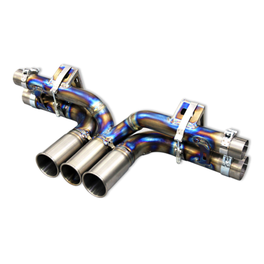 Tubi PORSCHE 991 GT3 CENTRAL STRAIGHT PIPES TITANIUM EXHAUST w 3 END TIPS Tubi Style