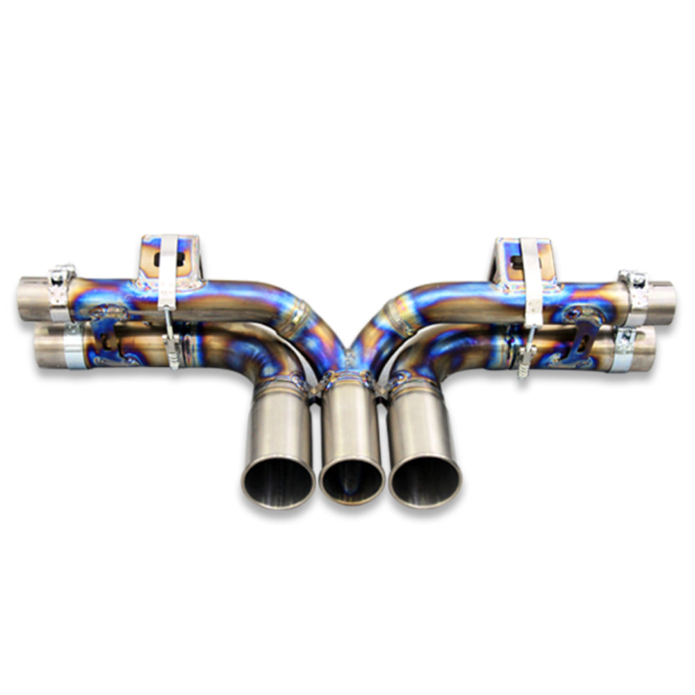 Tubi PORSCHE 991 GT3 CENTRAL STRAIGHT PIPES TITANIUM EXHAUST w 3 END TIPS Tubi Style