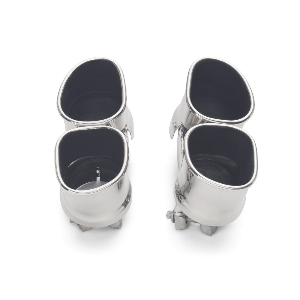 Tubi PORSCHE 997.1 TURBO 4 POLISHED SQUARED END TIPS KIT Tubi Style