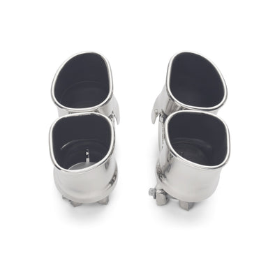 Tubi PORSCHE 997.1 TURBO 4 POLISHED SQUARED END TIPS KIT Tubi Style