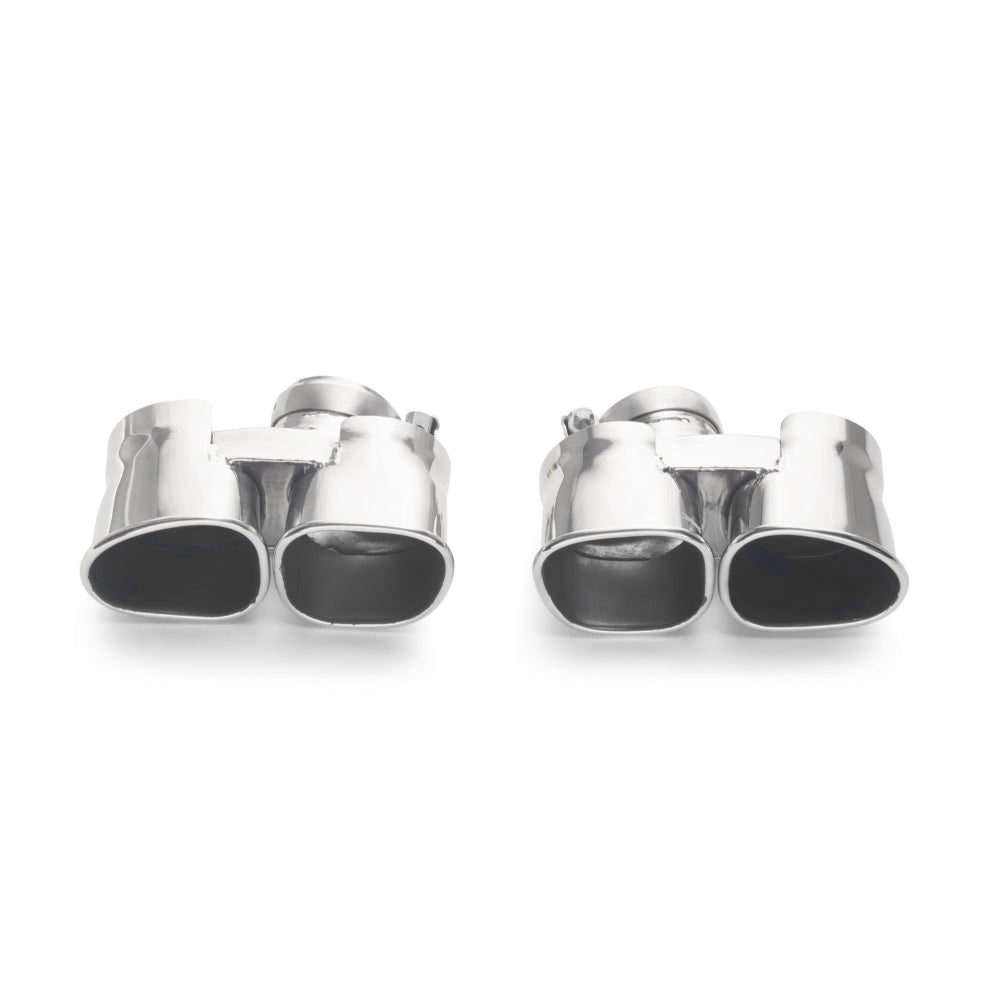 Tubi PORSCHE 997.1 TURBO 4 POLISHED SQUARED END TIPS KIT Tubi Style