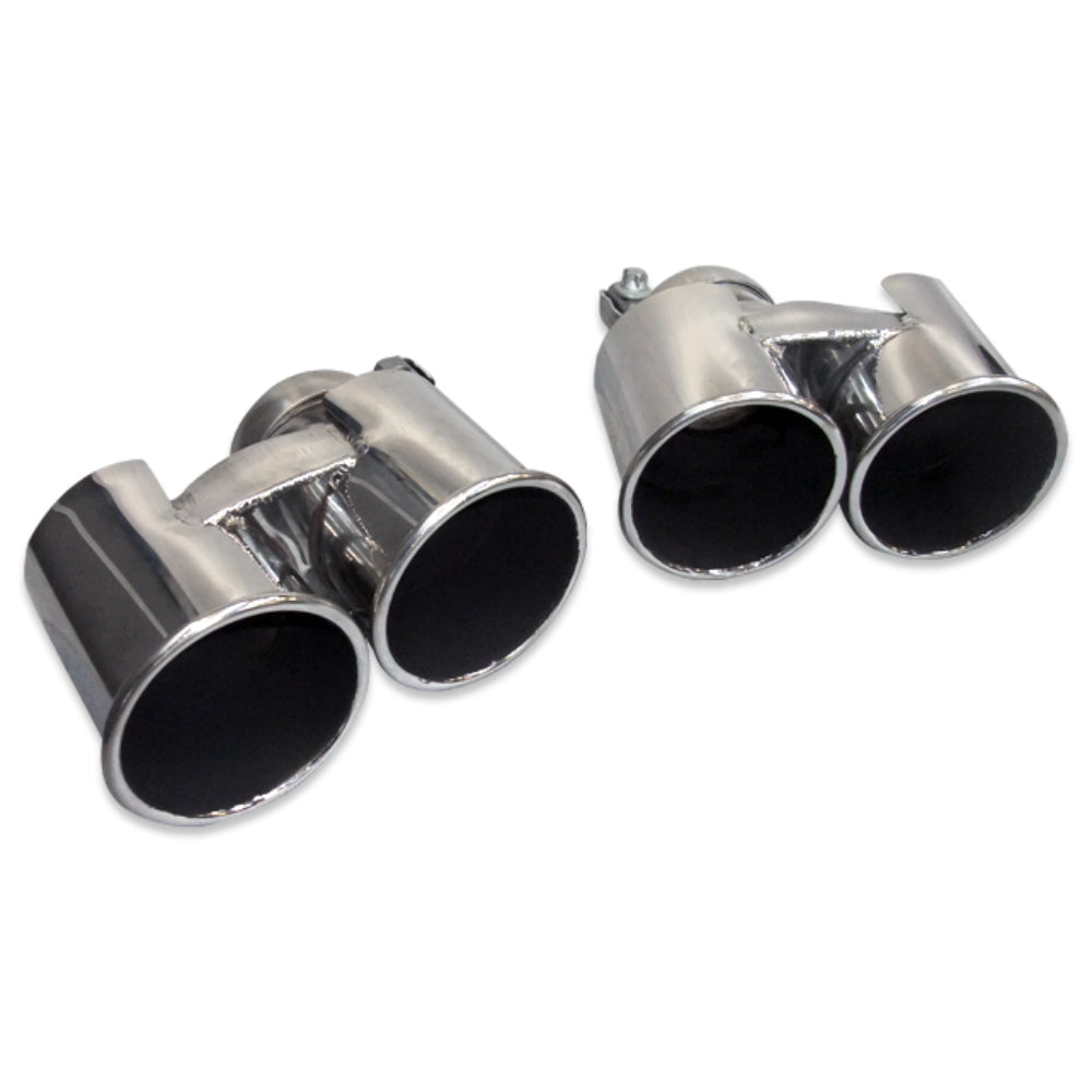 Tubi PORSCHE 997.1 TURBO 4 POLISHED ROUND END TIPS KIT Tubi Style