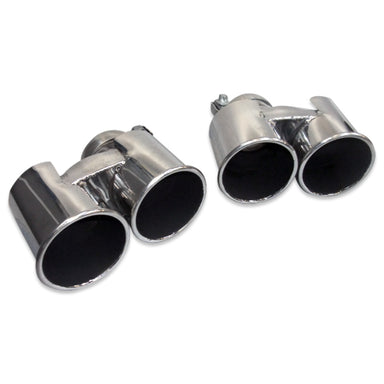 Tubi PORSCHE 997.1 TURBO 4 POLISHED ROUND END TIPS KIT Tubi Style