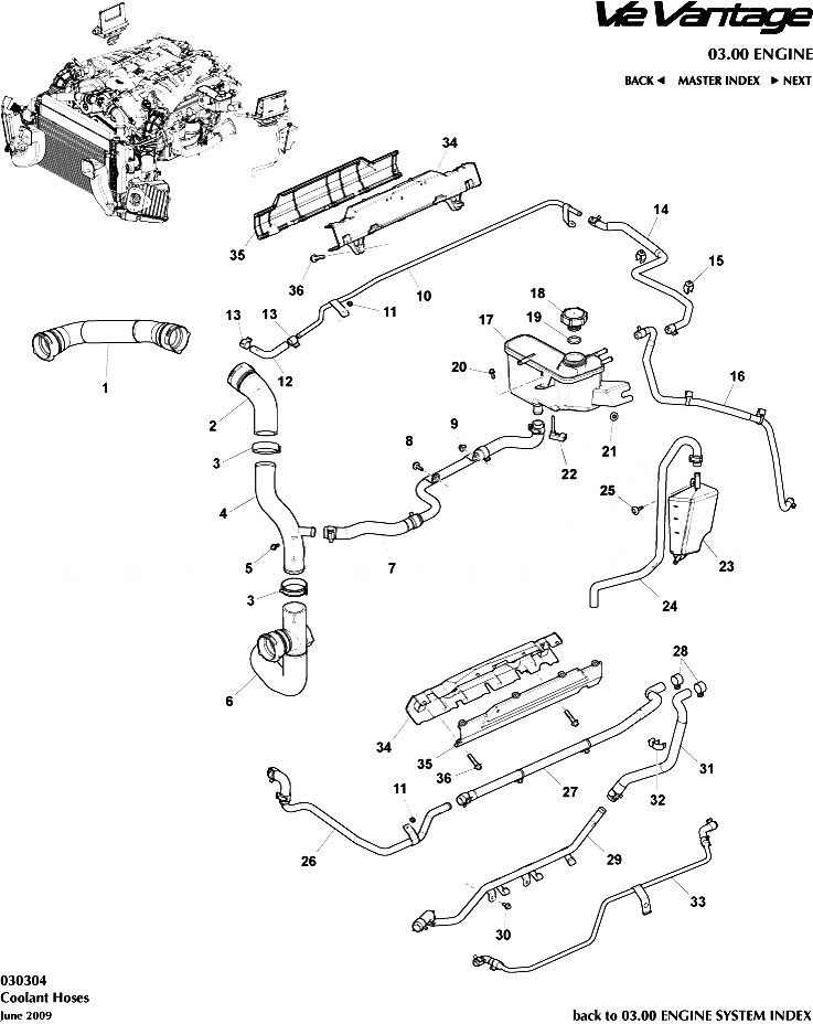 ASTON MARTIN HOSE, RADIATOR INLET (AD23-8333-AB)