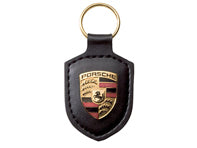 Porsche Crested Leather Keyring, BLACK - WAP0500900E Porsche