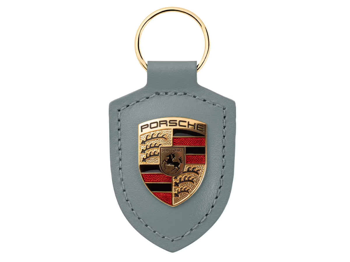 Porsche Crested leather keyring, Shadegreen - WAP0503500PWSA Porsche