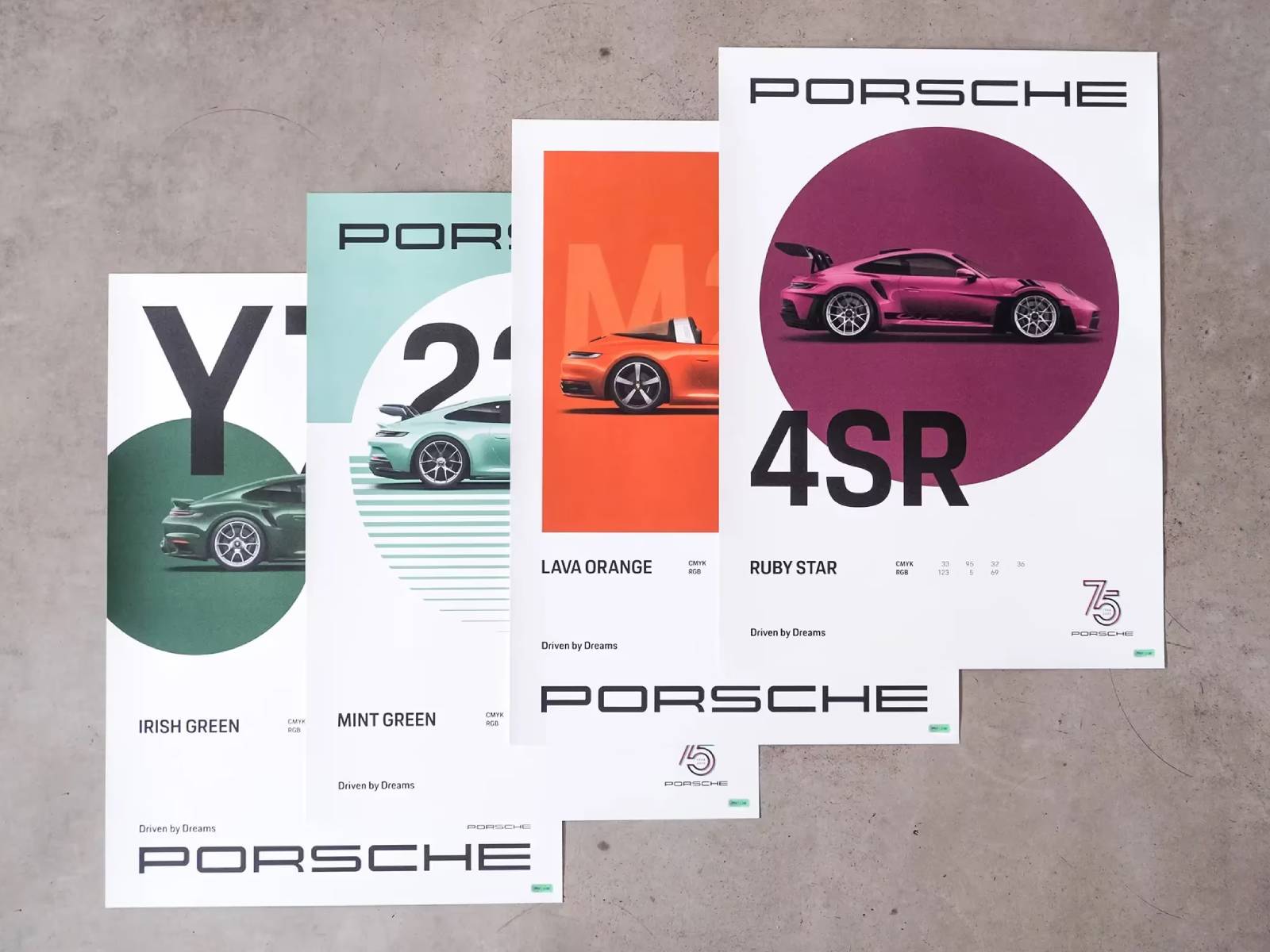 Porsche Poster Set - Driven by Dreams. 75 Year Anniversary Collection - WAP0504700R75Y Porsche