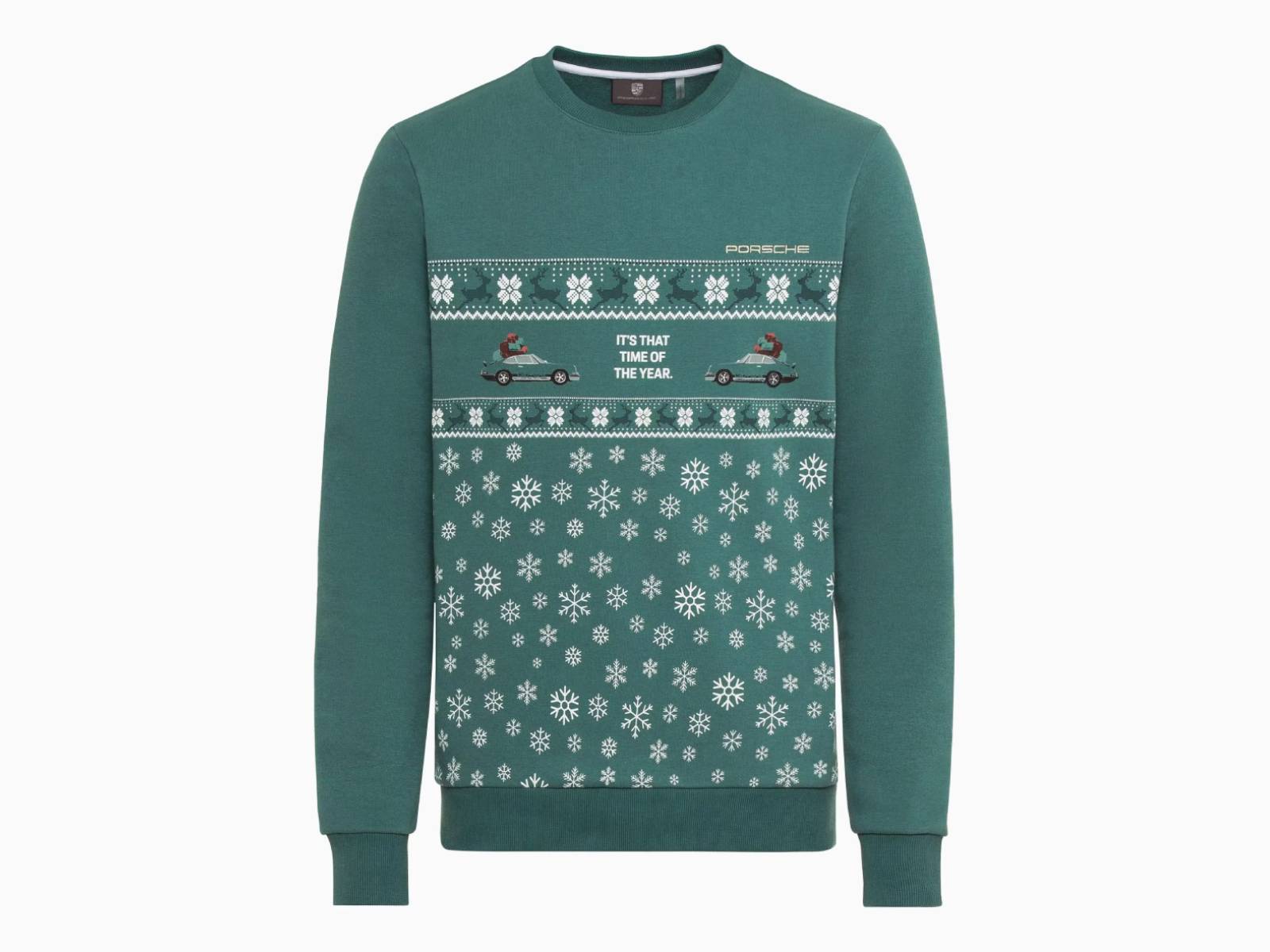 Unisex Sweatshirt, Green - Christmas Themed Porsche