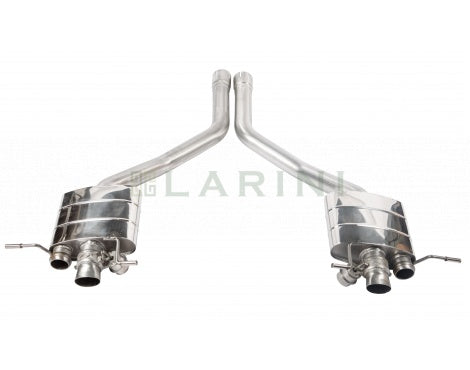 BENTLEY CONTINENTAL GT V8 S - LARINI 'ST2' EXHAUST REAR ASSEMBLIES + ACTIVALVE Larini